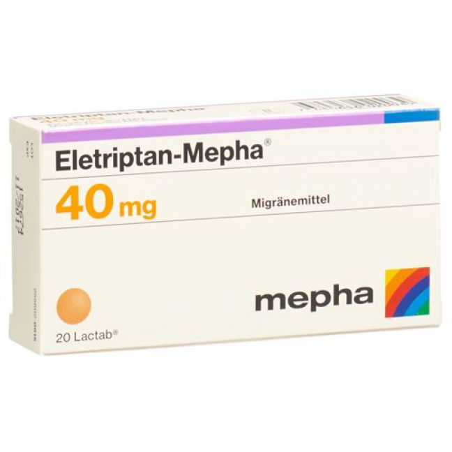 Элетриптан Мефа 40 мг 20 таблеток покрытых оболочкой