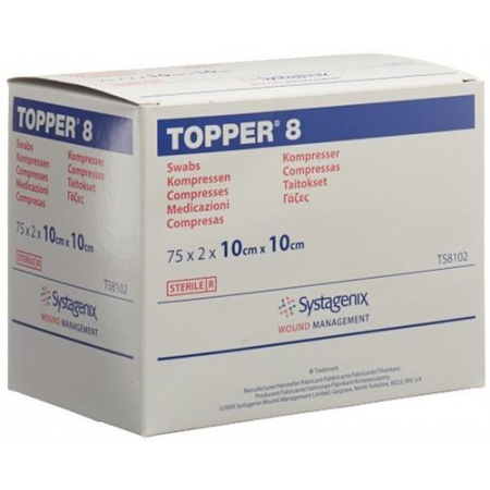 Topper 8 Einmal-Kompressen 10x10см стерильный 75 пакетиков a 2 штуки