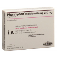 Фенгидан (фенитоин) раствор для инъекций 250 мг / 5 мл 5 ампул по 5 мл 