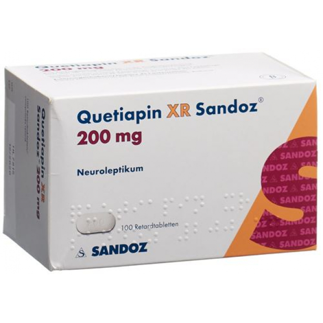 Кветиапин XR Сандоз 200 мг 100 ретард таблеток
