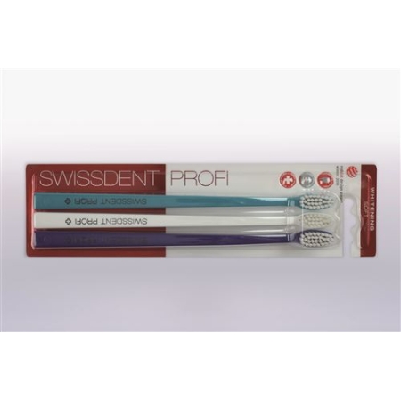 Відбілююча зубна щітка Swissdent trio turquoise white blue soft
