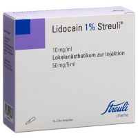 Лидокаин Штройли 1% раствор для инъекций 50 мг / 5 мл 10 ампул по 5 мл