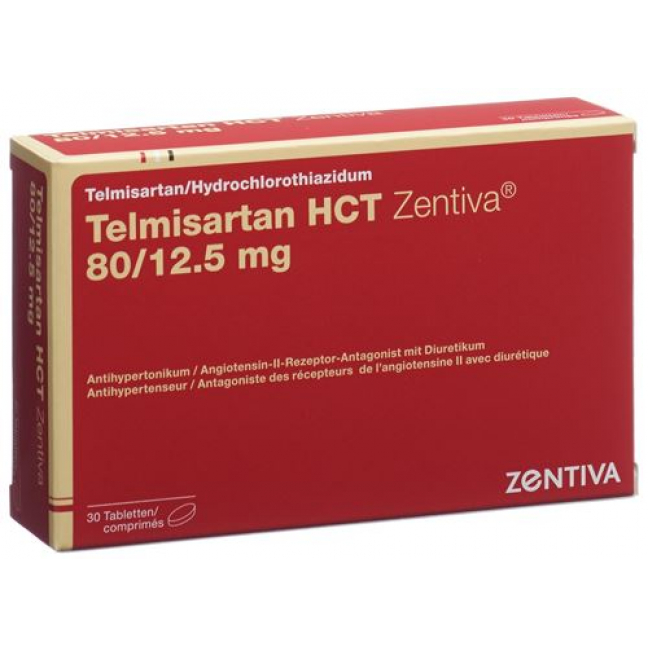 Телмисартан ГХТ Зентива 80/12,5 мг 30 таблеток