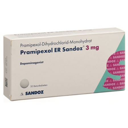 Прамипексол ER Сандоз  3 мг 30 ретард таблеток