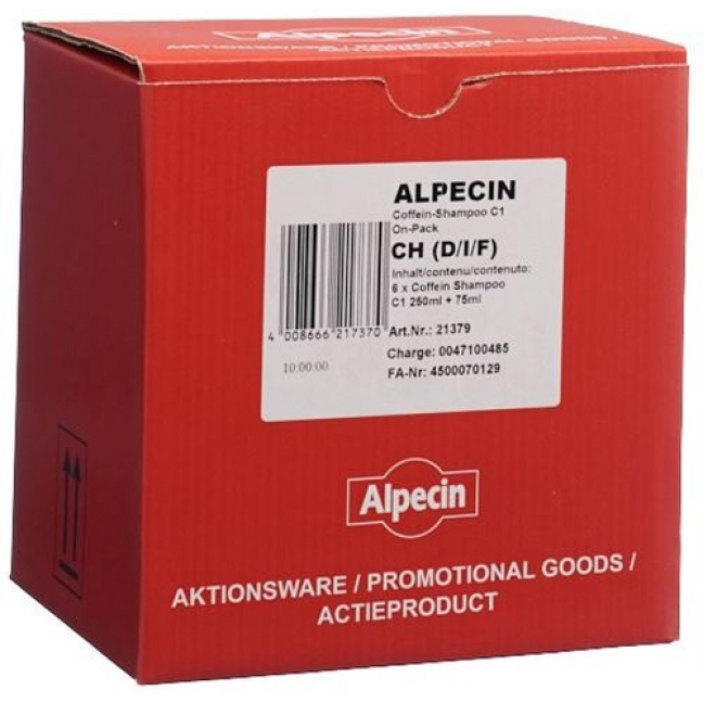 Alpecin C1 Shampoo 250мл On-Pack +75мл Reise 6 штук