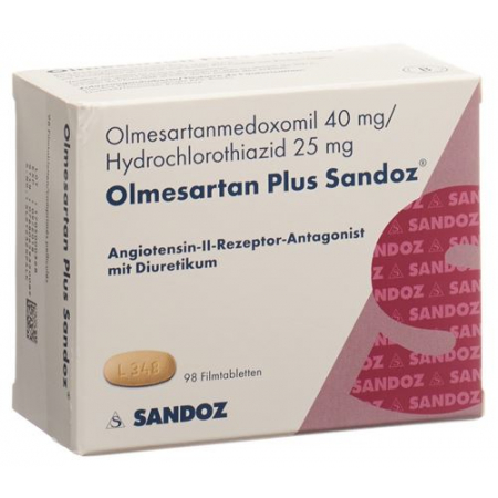 Олмесартан Плюс Сандоз 40/25 мг 98 таблеток покрытых оболочкой