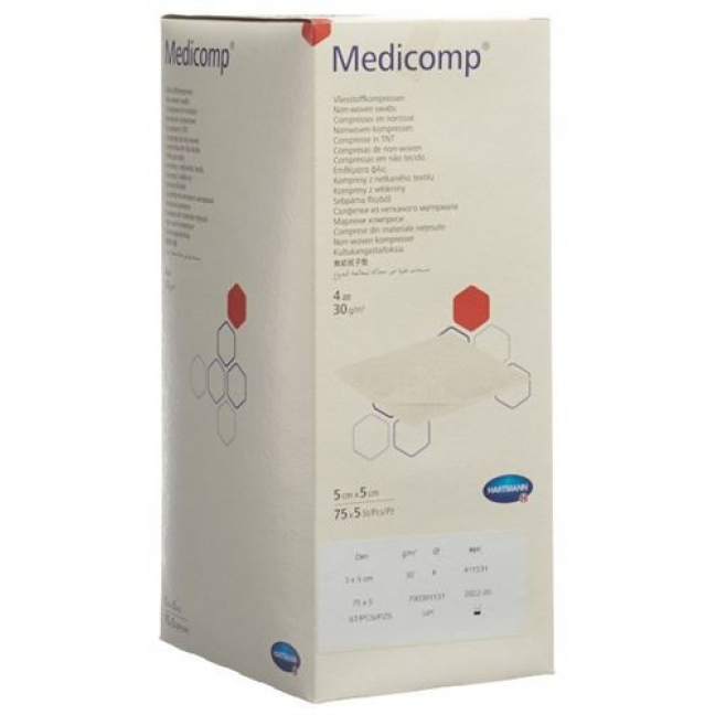 Medicomp Vlieskompressen 5x5см 4-fach 30g/m2 75x 5 штук
