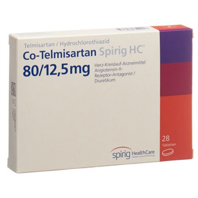 Ко-Телмисартан Спириг 80/12,5 мг 28 таблеток