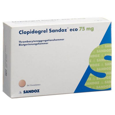 Клопидогрел Сандоз ЭКО 75 мг 84 таблетки покрытые оболочкой
