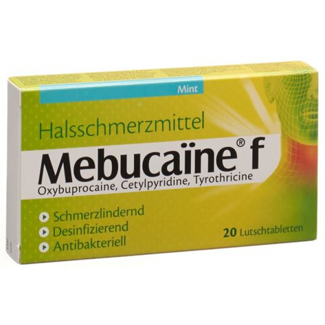 Mebucaine F Lutschtabletten Mint 20 штук