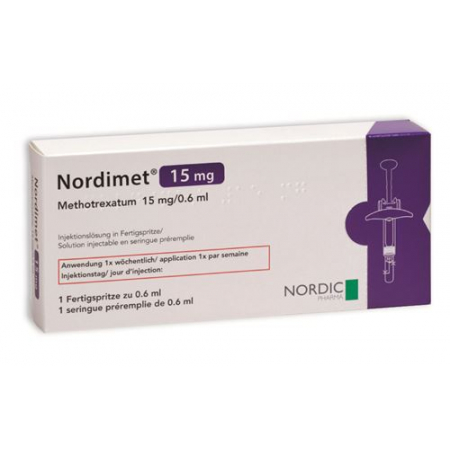 Нордимет раствор для инъекций 15 мг / 0,6 мл предварительно заполненный шприц 0,6 мл