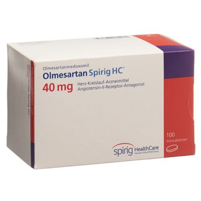 Олмесартан Спириг 40 мг 100 таблеток покрытых оболочкой