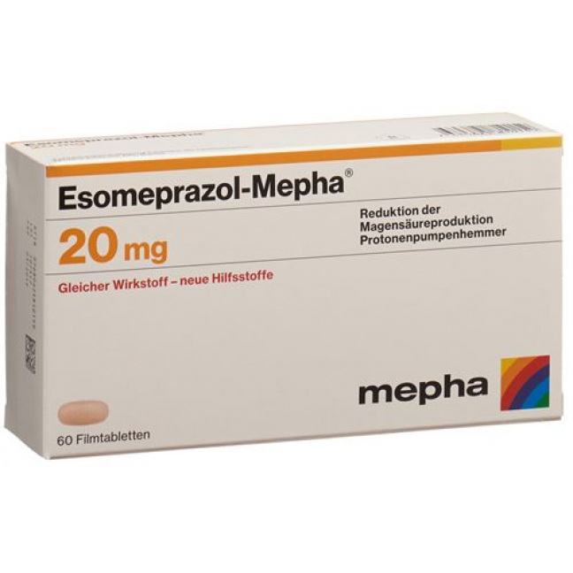 Эзомепразол Мефа 20 мг 60 таблеток покрытых оболочкой
