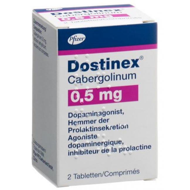 Достинекс 0,5 мг 2 таблетки