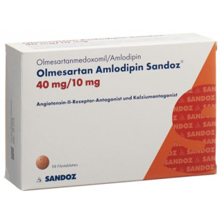 Олмесартан Амлодипин Сандоз 40/10 мг 98 таблеток покрытых оболочкой