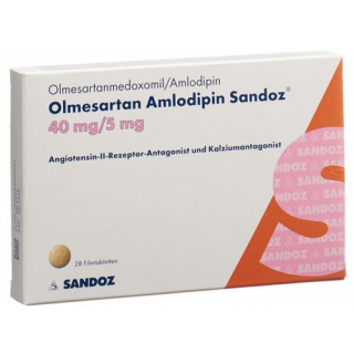 Олмесартан Амлодипин Сандоз 40/5 мг 28 таблеток покрытых оболочкой