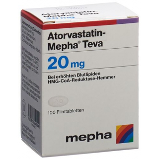 Аторвастатин Мефа Тева 20 мг 100 таблеток покрытых оболочкой