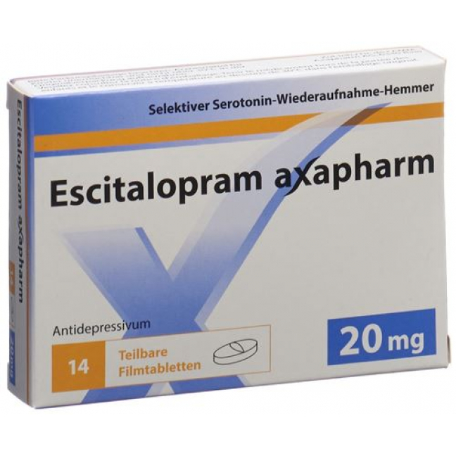 Эсциталопрам Аксафарм 20 мг 98 таблеток покрытых оболочкой