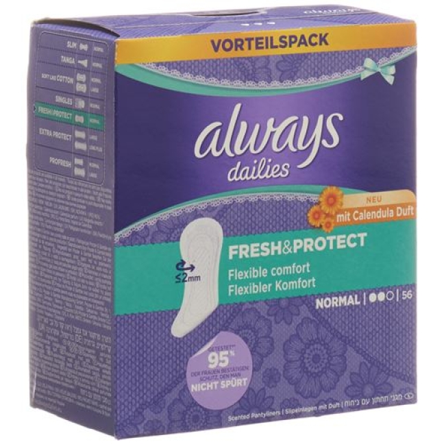 завжди Panty Liner Fresh&amp;Protect Normal Calendula Advantage Spa