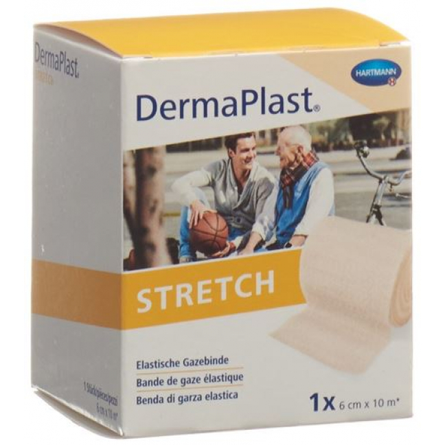 Dermaplast Stretch марлевый бинт телесный цвет 6смx10м