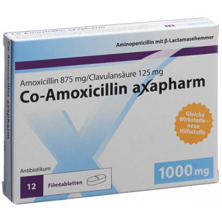 Ко-Амоксициллин Аксафарм 1000 мг 20 таблеток покрытых оболочкой