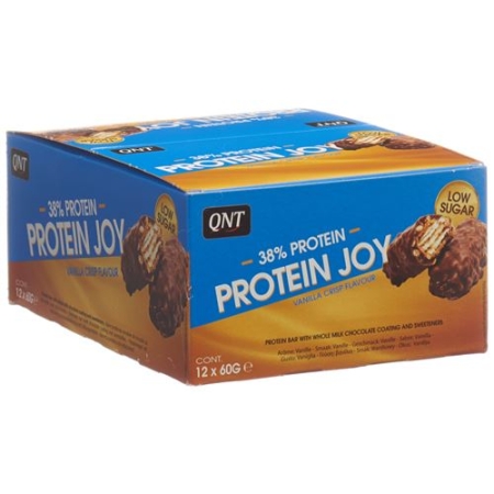 QNT 38% протеїну Joy Bar Low Sugar Vanilla Crisp 12 x 60 г