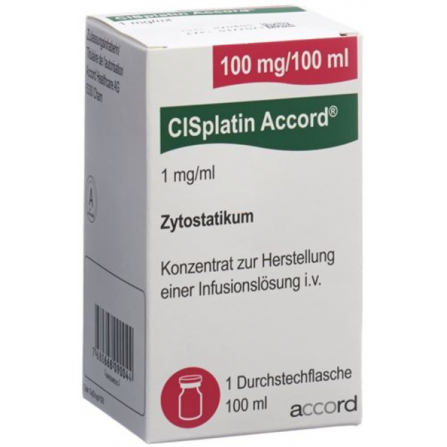 Цисплатин Аккорд инфузионный концентрат 100 мг / 100 мл флакон 100 мл