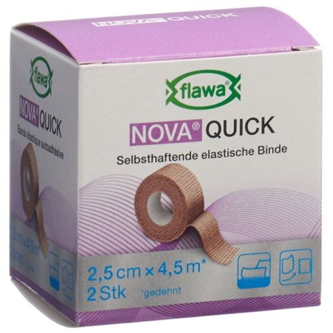 Пов&#39;язка Flawa Nova Quick cohesion 2,5 см х 4,5 м без латексу 2 шт.