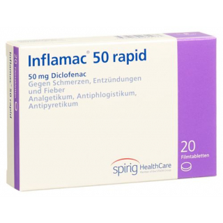 Инфламак 50 Рапид 50 мг 20 таблеток покрытых оболочкой