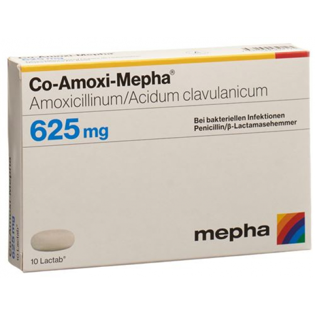 Ко-Амокси Мефа 625 мг 10 таблеток покрытых оболочкой