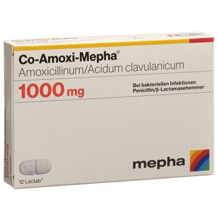 Ко-Амокси Мефа 1000 мг 20 таблеток покрытых оболочкой 