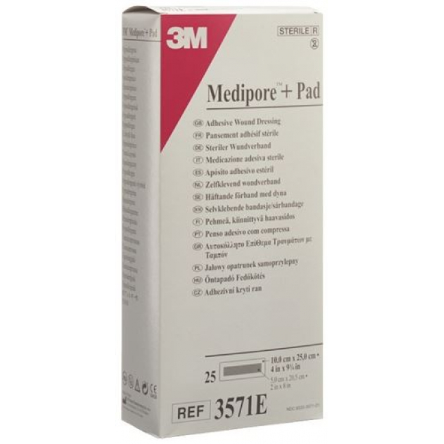 3M Medipore + Pad 10x25см / Wundkissen 5x20.5см 25 штук
