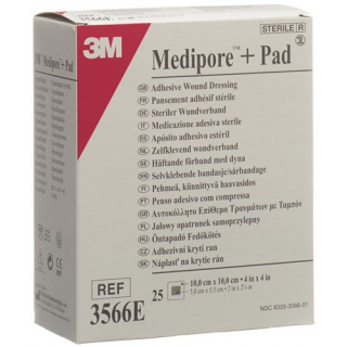 3M Medipore + Pad 10x10см / Wundkissen 5x5.5см 25 штук
