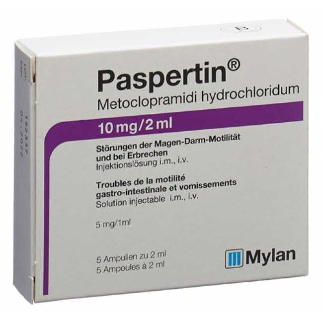 Паспертин раствор для инъекций 10 мг / 2 мл 5 ампул по 2 мл  