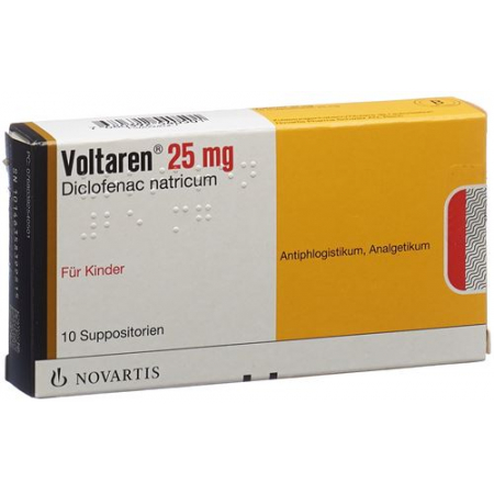Вольтарен 25 мг 10 суппозиториев для детей