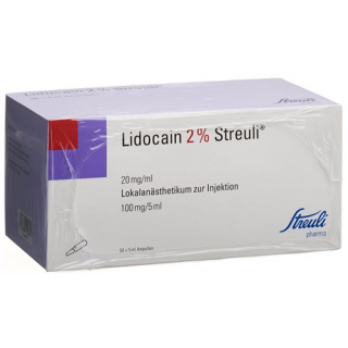 Лидокаин Штройли 2% раствор для инъекций 100 мг / 5 мл 50 ампул по 5 мл