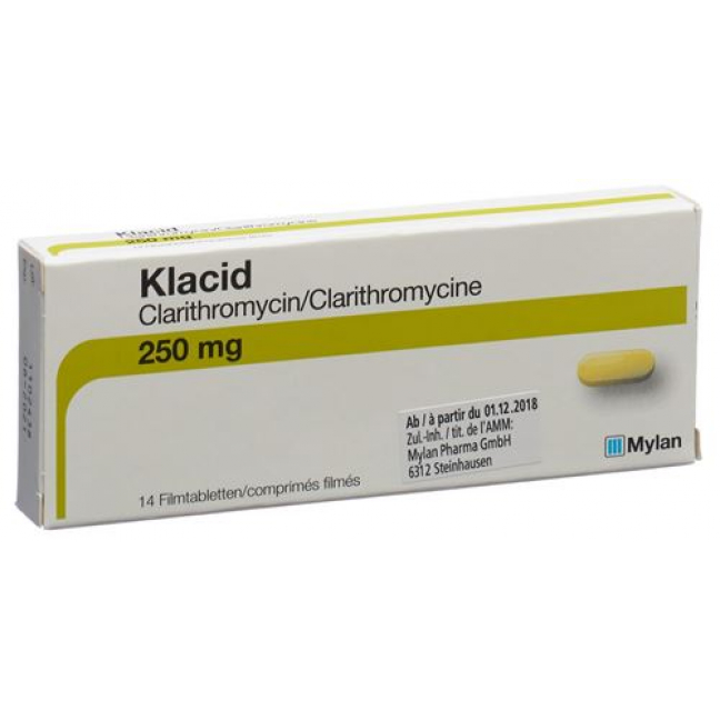 Клацид 250 мг 14 таблеток покрытых оболочкой 