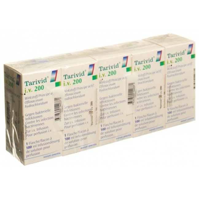 Tarivid 200 mg/100 ml 5 X 100 ml