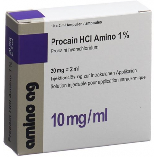 Прокаин HCl 1% Амино 20 мг / 2 мл 10 ампул по 2 мл