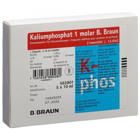 Kaliumphosphat 1 Molar Braun 5 Ampullen 10 ml