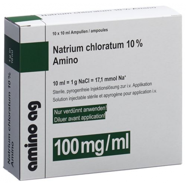 Натрия хлорид Амино 10% 10 ампул 10 мл концентрат для инъекций 