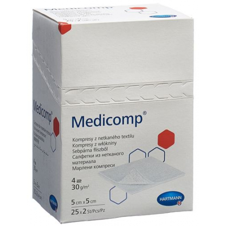 Medicomp Vlieskompressen 5x5см Steril 25 пакетиков 2 штуки