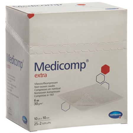 Medicomp Extra Vlieskompressen 10x10см 25 пакетиков 2 штуки