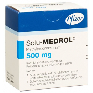 Солу-Медрол сухое вещество 500 мг с растворителем 1 флакон