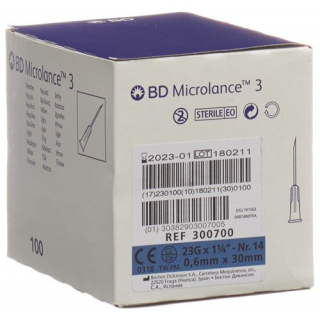 BD Microlance 3 Injektionskanulen 0.6 x 30мм Blau 100 штук