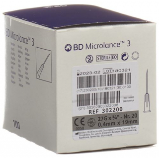 BD Microlance 3 Injektionskanulen 0.4мм x 19мм Grau 100 штук