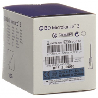 BD Microlance 3 Injektionskanule 0.6ммx25мм Blau 100 штук