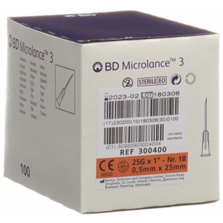 BD Microlance 3 Injektionskanulen 0.5мм x 25мм Orange 100 штук