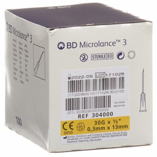 BD Microlance 3 Injektionskanulen 0.3мм x 13мм Gelb 100 штук