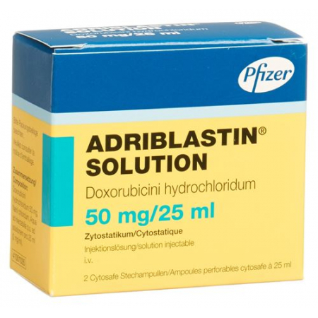 Адрибластин раствор для инъекций 50 мг / 25 мл 2 ампулы по 25 мл